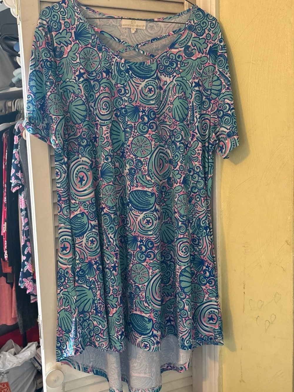 Simply Southern Blue & Pink Seashell Swing Tunic